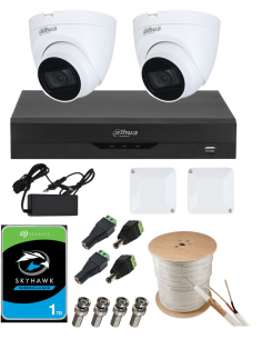 KIT DAHUA, DAH-A2IINT5D25C, DVR + HDD + 2xCAMERA, 5MP, IR 25m 2