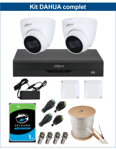 KIT DAHUA, DAH-A2IINT5D25C, DVR + HDD + 2xCAMERA, 5MP, IR 25m