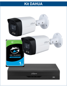 KIT DAHUA, DAH-A2IEXT5B40P, DVR + HDD + 2xCAMERA, 5MP, IR 40m