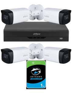 KIT DAHUA, DAH-A4IEXT5B80P, DVR + HDD + 4xCAMERA, 5MP, IR 80m 2