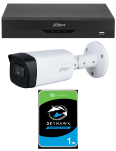 KIT DAHUA, DAH-A1IEXT5B80P, DVR + HDD + 1xCAMERA, 5MP, IR 80m 2