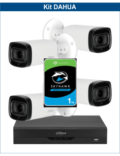 KIT DAHUA, DAH-A4IEXT5B60P, DVR + HDD + 4xCAMERA, 5MP, IR 60m