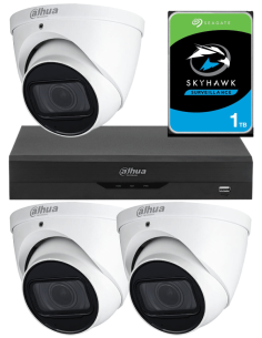 KIT DAHUA, DAH-A3IEXT5D60P, DVR + HDD + 3xCAMERA, 5MP, IR 60m 2