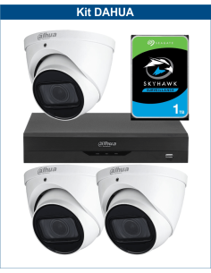 KIT DAHUA, DAH-A3IEXT5D60P, DVR + HDD + 3xCAMERA, 5MP, IR 60m