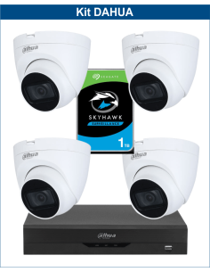 KIT DAHUA, DAH-A4IINT5D25P, DVR + HDD + 4xCAMERA, 5MP, IR 25m