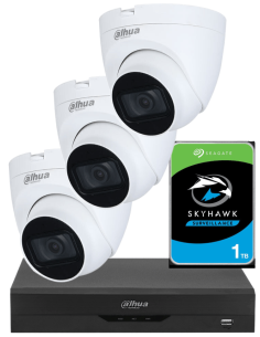 KIT DAHUA, DAH-A3IINT5D25P, DVR + HDD + 3xCAMERA, 5MP, IR 25m 2