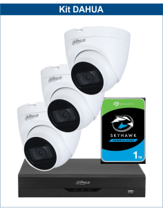 KIT DAHUA, DAH-A3IINT5D25P, DVR + HDD + 3xCAMERA, 5MP, IR 25m