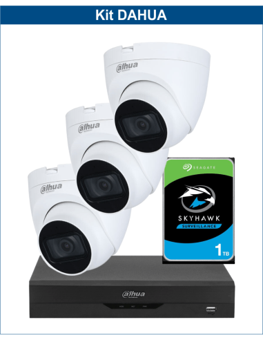 KIT DAHUA, DAH-A3IINT5D25P, DVR + HDD + 3xCAMERA, 5MP, IR 25m