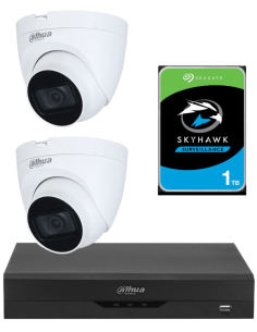 KIT DAHUA, DAH-A2IINT5D25P, DVR + HDD + 2xCAMERA, 5MP, IR 25m 2