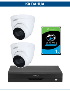 KIT DAHUA, DAH-A2IINT5D25P, DVR + HDD + 2xCAMERA, 5MP, IR 25m