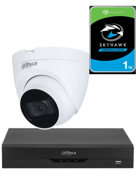 KIT DAHUA, DAH-A1IINT5D25P, DVR + HDD + 1xCAMERA, 5MP, IR 25m