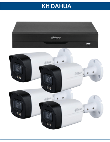 KIT DAHUA, DAH-A4IEXT5B40B, DVR + 4xCAMERA, 5MP, IR 40m
