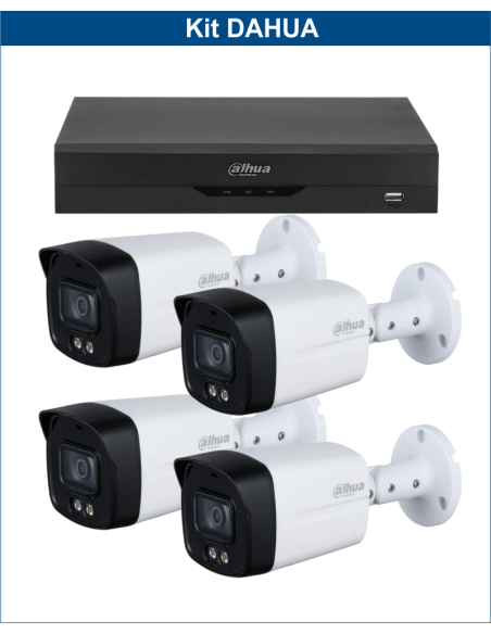 KIT DAHUA, DAH-A4IEXT5B40B, DVR + 4xCAMERA, 5MP, IR 40m