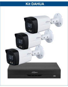 KIT DAHUA, DAH-A3IEXT5B40B, DVR + 3xCAMERA, 5MP, IR 40m