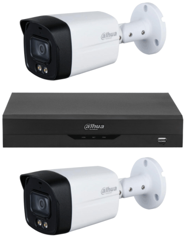 KIT DAHUA, DAH-A2IEXT5B40B, DVR + 2xCAMERA, 5MP, IR 40m