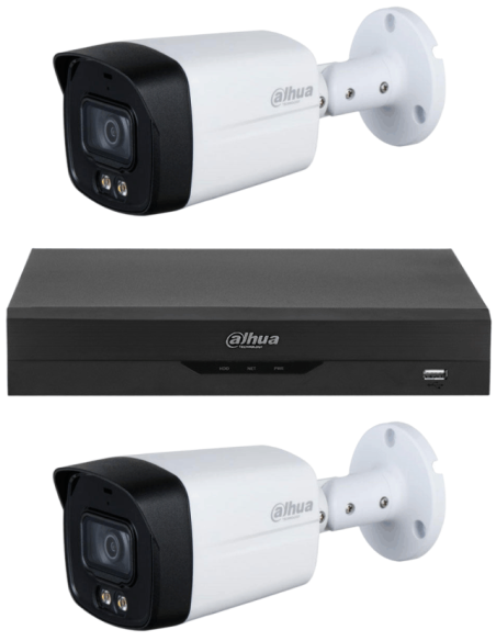 KIT DAHUA, DAH-A2IEXT5B40B, DVR + 2xCAMERA, 5MP, IR 40m