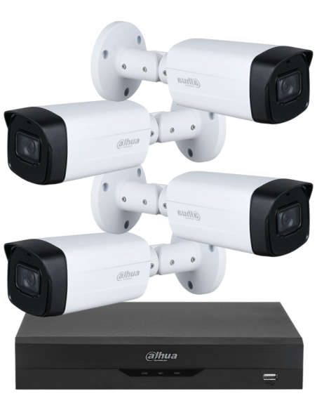 KIT DAHUA, DAH-A4IEXT5B80B, DVR + 4xCAMERA, 5MP, IR 80m
