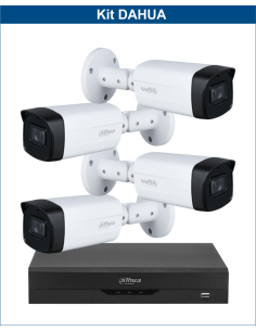 KIT DAHUA, DAH-A4IEXT5B80B, DVR + 4xCAMERA, 5MP, IR 80m