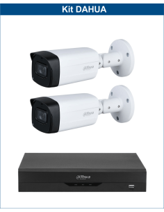 KIT DAHUA, DAH-A2IEXT5B80B, DVR + 2xCAMERA, 5MP, IR 80m