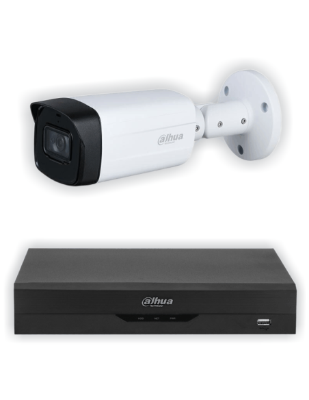 KIT DAHUA, DAH-A1IEXT5B80B, DVR + 1xCAMERA, 5MP, IR 80m