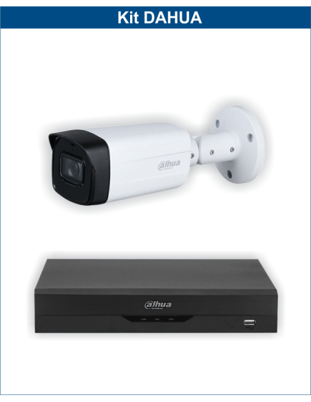 KIT DAHUA, DAH-A1IEXT5B80B, DVR + 1xCAMERA, 5MP, IR 80m