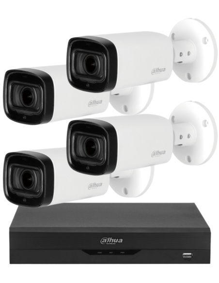 KIT DAHUA, DAH-A4IEXT5B60B, DVR + 4xCAMERA, 5MP, IR 60m