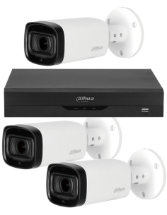 KIT DAHUA, DAH-A3IEXT5B60B, DVR + 3xCAMERA, 5MP, IR 60m 2
