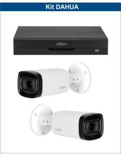 KIT DAHUA, DAH-A2IEXT5B60B, DVR + 2xCAMERA, 5MP, IR 60m