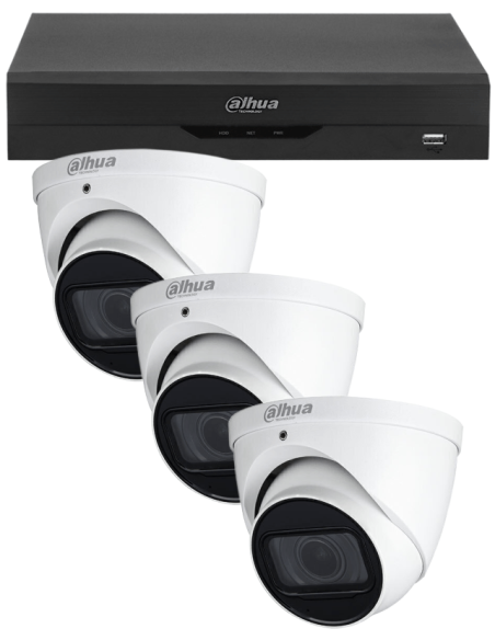 KIT DAHUA, DAH-A3IEXT5D60B, DVR + 3xCAMERA, 5MP, IR 60m