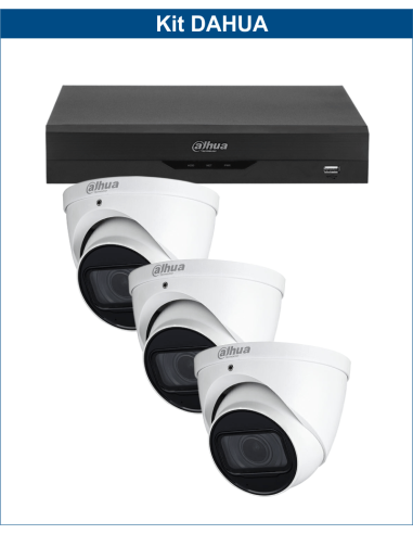 KIT DAHUA, DAH-A3IEXT5D60B, DVR + 3xCAMERA, 5MP, IR 60m