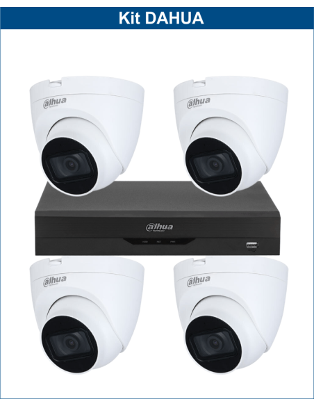 KIT DAHUA, DAH-A4IINT5D25B, DVR + 4xCAMERA, 5MP, IR 25m