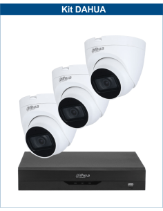 KIT DAHUA, DAH-A3IINT5D25B, DVR + 3xCAMERA, 5MP, IR 25m