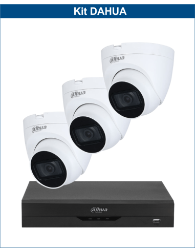 KIT DAHUA, DAH-A3IINT5D25B, DVR + 3xCAMERA, 5MP, IR 25m