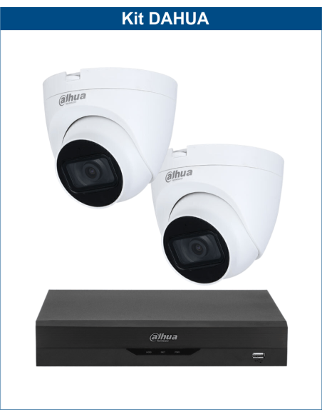KIT DAHUA, DAH-A2IINT5D25B, DVR + 2xCAMERA, 5MP, IR 25m