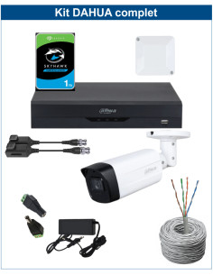 KIT DAHUA, DAH-A1IEXT2B80C, DVR + 1xCAMERA, 2MP, IR 80m