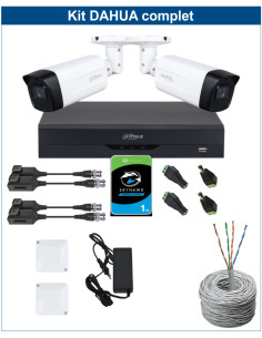 KIT DAHUA, DAH-A2IEXT2B80C, DVR + 2xCAMERA, 2MP, IR 80m