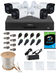 KIT DAHUA, DAH-A4IEXT5B40C, DVR + HDD + 4xCAMERA, 5MP, IR 40m