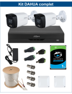 KIT DAHUA, DAH-A2IEXT5B40C, DVR + HDD + 2xCAMERA, 5MP, IR 40m