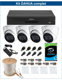 KIT DAHUA, DAH-A4IEXT5D60C, DVR + HDD + 4xCAMERA, 5MP, IR 60m