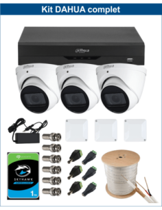 KIT DAHUA, DAH-A3IEXT5D60C, DVR + HDD + 3xCAMERA, 5MP, IR 60m