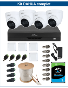 KIT DAHUA, DAH-A4IINT5D25C, DVR + HDD + 4xCAMERA, 5MP, IR 25m