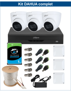 KIT DAHUA, DAH-A3IINT5D25C, DVR + HDD + 3xCAMERA, 5MP, IR 25m
