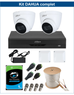 KIT DAHUA, DAH-A2IINT5D25C, DVR + HDD + 2xCAMERA, 5MP, IR 25m
