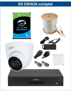 KIT DAHUA, DAH-A1IINT5D25C, DVR + HDD + 1xCAMERA, 5MP, IR 25m