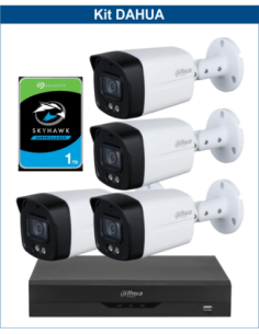 KIT DAHUA, DAH-A4IEXT5B40P, DVR + HDD + 4xCAMERA, 5MP, IR 40m