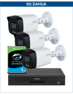 KIT DAHUA, DAH-A3IEXT5B40P, DVR + HDD + 3xCAMERA, 5MP, IR 40m