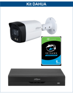 KIT DAHUA, DAH-A1IEXT5B40P, DVR + HDD + 1xCAMERA, 5MP, IR 40m