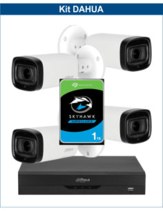 KIT DAHUA, DAH-A4IEXT5B60P, DVR + HDD + 4xCAMERA, 5MP, IR 60m
