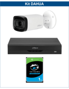KIT DAHUA, DAH-A1IEXT5B60P, DVR + HDD + 1xCAMERA, 5MP, IR 60m