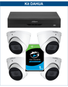 KIT DAHUA, DAH-A4IEXT5D60P, DVR + HDD + 4xCAMERA, 5MP, IR 60m